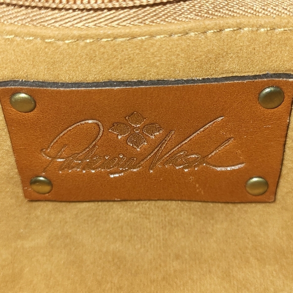 Patricia Nash Woven Purse Bag Coral Peach Tan Blue Gold Hardware - Picture 11 of 16